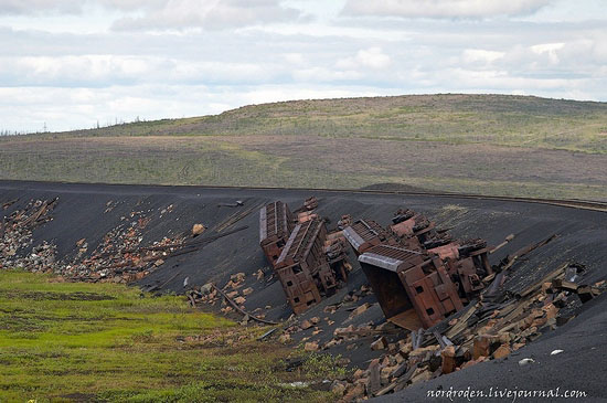 Deserted industrial outskirts of Norilsk, Russia view 14