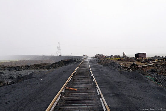 Deserted industrial outskirts of Norilsk, Russia view 2