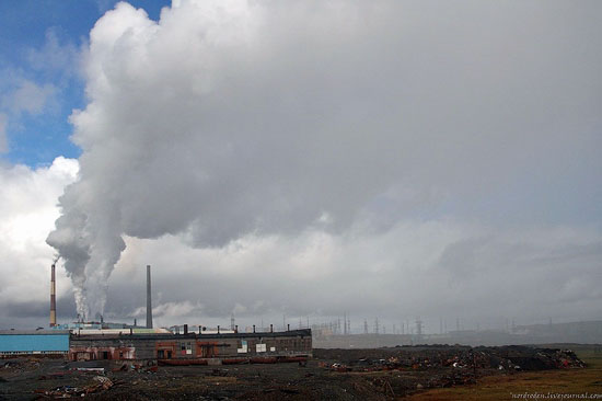 Deserted industrial outskirts of Norilsk, Russia view 5