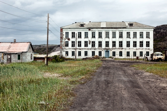 Abandoned school, Teriberka, Kola Peninsula, Russia view 1