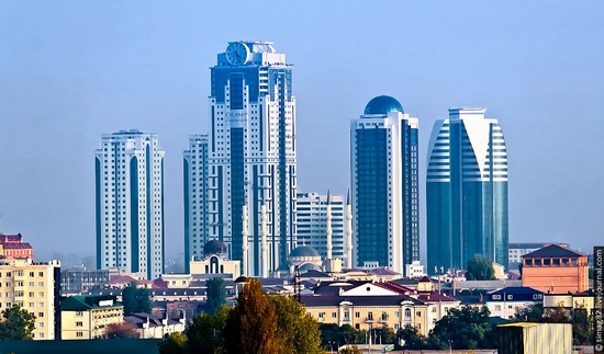 Grozny city rebuilt after the wars, Russia