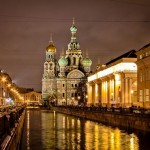 The day and night views of Saint Petersburg