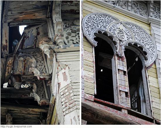 The remains of beautiful Sorokin's dacha, Yaroslavl oblast, Russia view 5