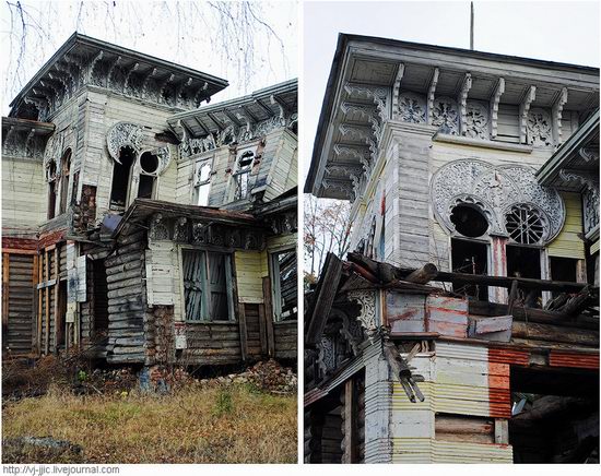 The remains of beautiful Sorokin's dacha, Yaroslavl oblast, Russia view 7