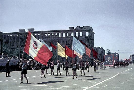 Athletic parade, Stalingrad, USSR, May 1945 photo 3