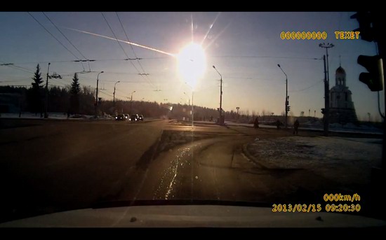 Meteorite explosion, Chelyabinsk, Russia