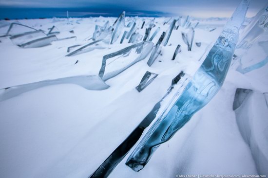 Beautiful ice of Baikal Lake, Russia photo 13