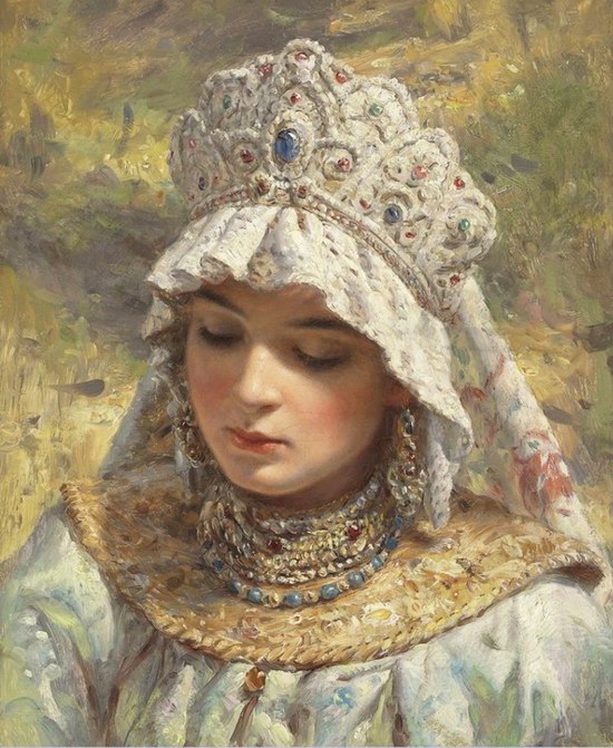 Russian beauty, Konstantin Makovsky painting 1