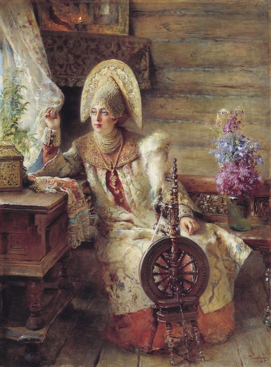 Russian beauty, Konstantin Makovsky painting 12