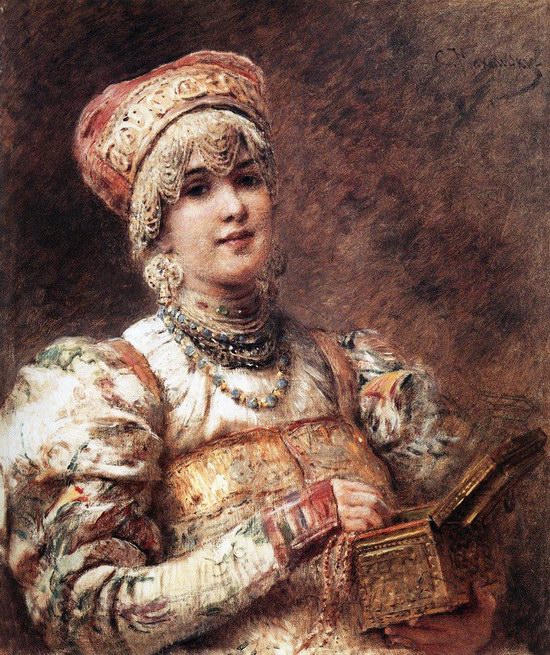 Russian beauty, Konstantin Makovsky painting 14