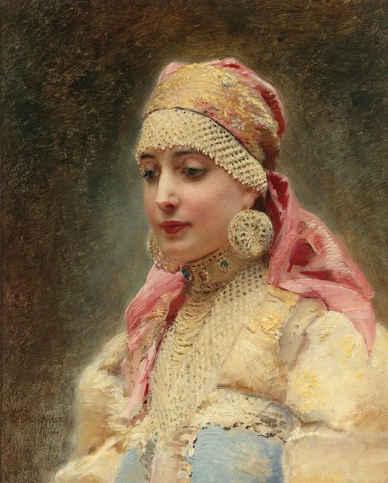 Russian beauty, Konstantin Makovsky painting 2