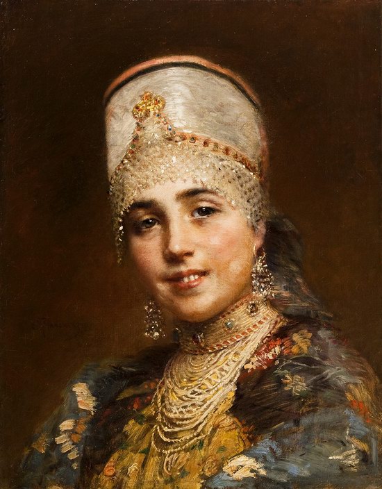 Russian beauty, Konstantin Makovsky painting 4