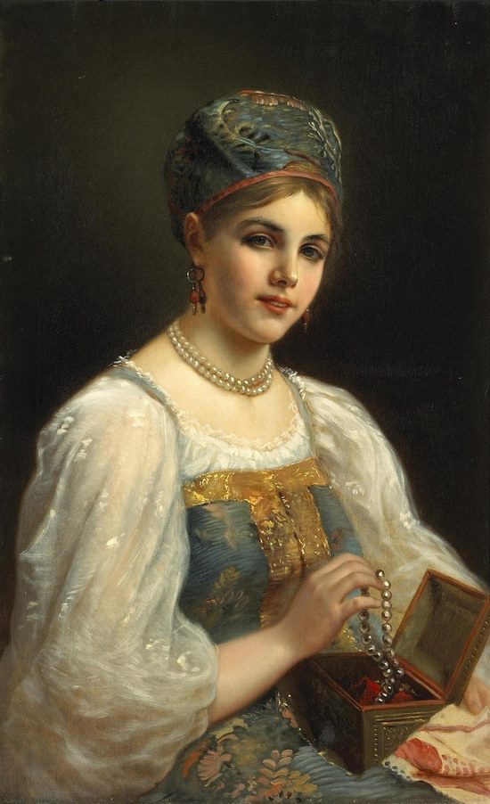 Russian beauty, Konstantin Makovsky painting 5