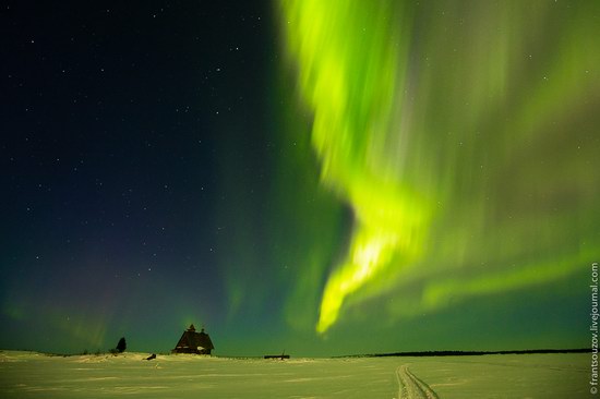 Northern Lights (Aurora Borealis) in the sky over Karelia, Russia photo 1