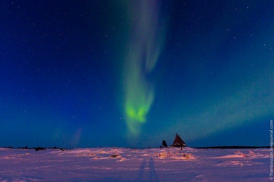 Northern Lights (Aurora Borealis) in the sky over Karelia, Russia photo 3