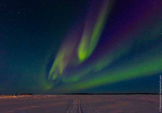 Northern Lights (Aurora Borealis) in the sky over Karelia, Russia photo 7