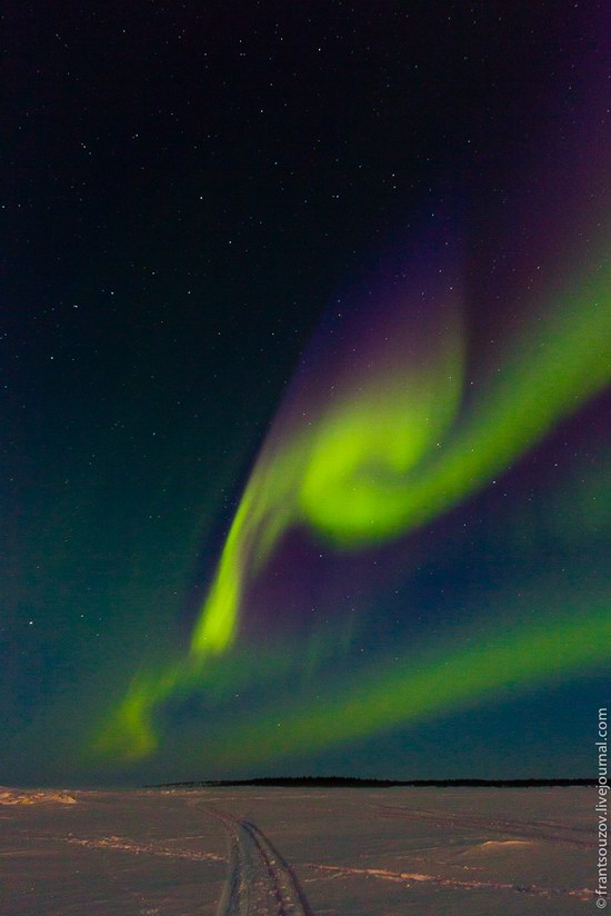 Northern Lights (Aurora Borealis) in the sky over Karelia, Russia photo 9