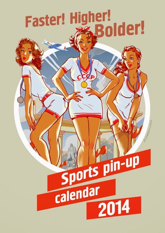 Soviet sports pin-up calendar 2014, cover