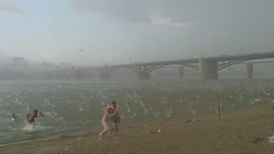 Heavy hailstorm, Novosibirsk, Russia