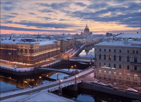 Above the three bridges, Saint Petersburg, Russia