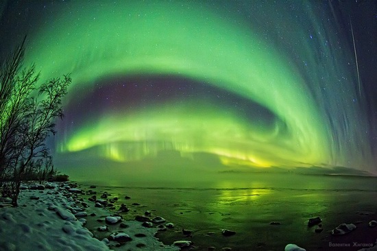 Northern lights in the sky over Murmansk region, Russia, photo 1