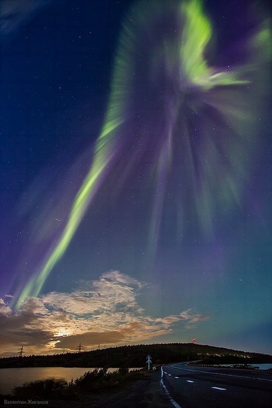 Northern lights in the sky over Murmansk region, Russia, photo 3