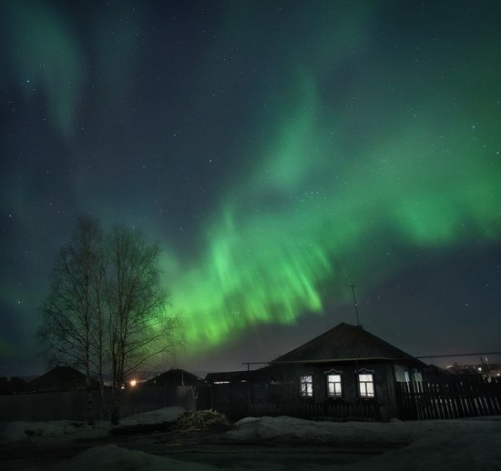 Multicolored aurora borealis, Sverdlovsk region, Russia, photo 11