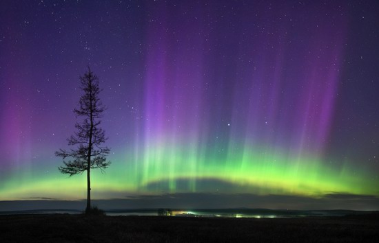 Multicolored aurora borealis, Sverdlovsk region, Russia, photo 16