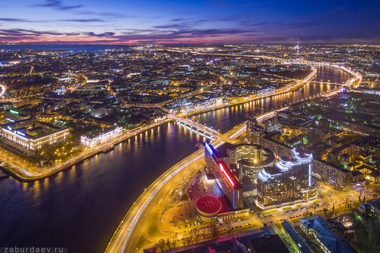 Saint Petersburg at night - the view from above, Russia, photo 2