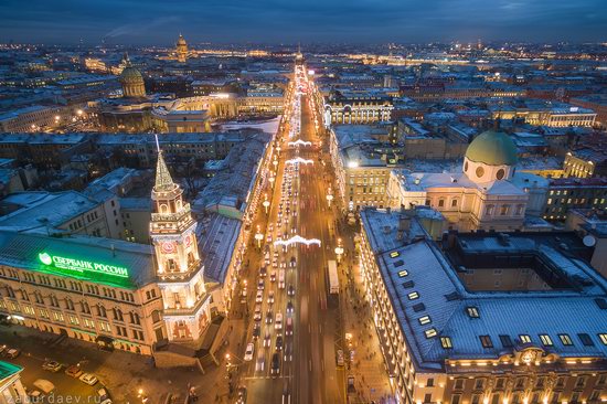 Saint Petersburg at night - the view from above, Russia, photo 26