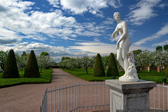 Spring in Peterhof museum, St. Petersburg, Russia, photo 1