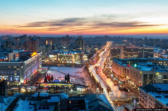 Winter Perm city from above, Russia, photo 1