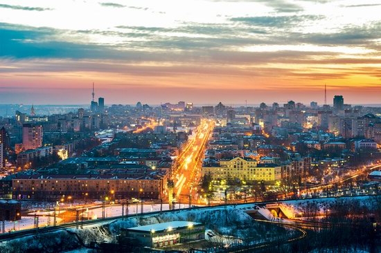 Winter Perm city from above, Russia, photo 4