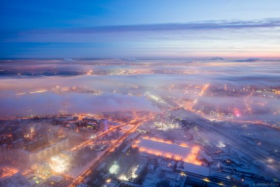 Moscow covered by low clouds, Russia, photo 10