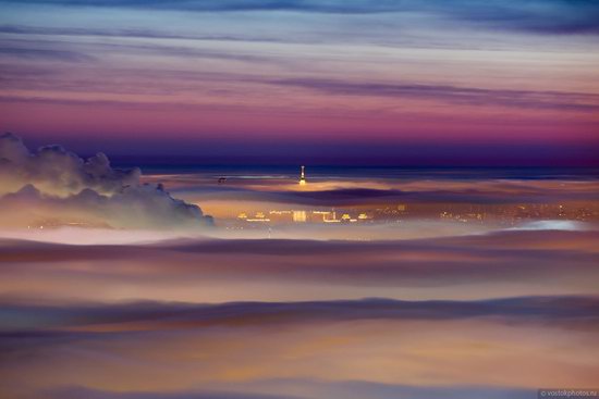 Moscow covered by low clouds, Russia, photo 12