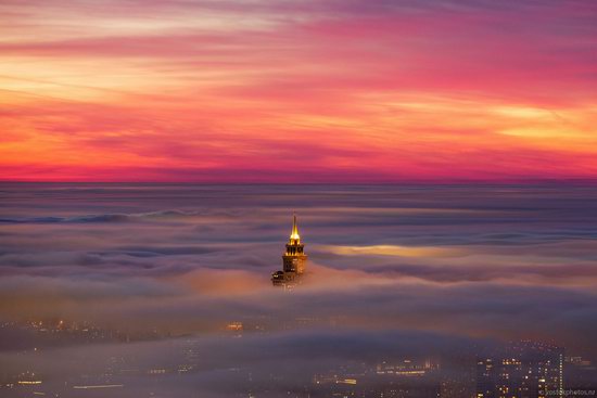 Moscow covered by low clouds, Russia, photo 13