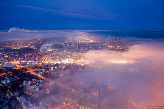 Moscow covered by low clouds, Russia, photo 14