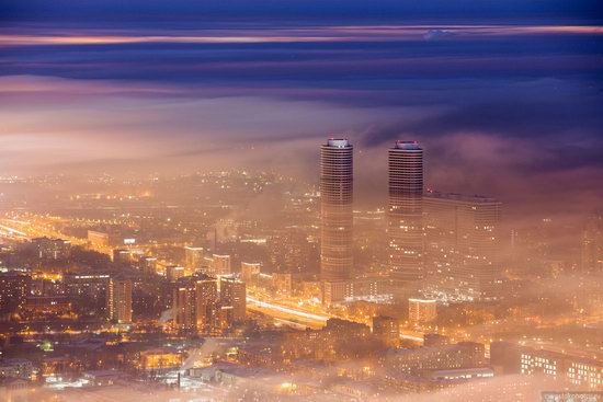 Moscow covered by low clouds, Russia, photo 16