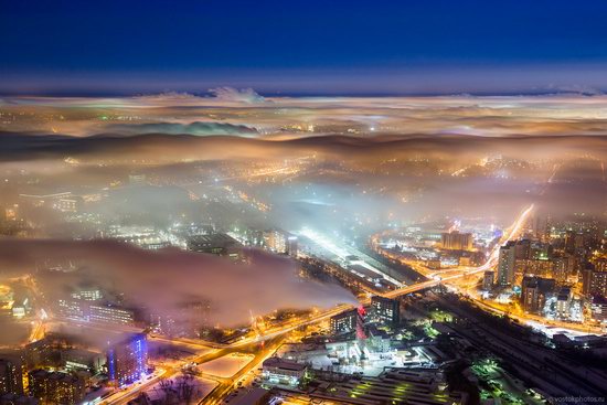 Moscow covered by low clouds, Russia, photo 17