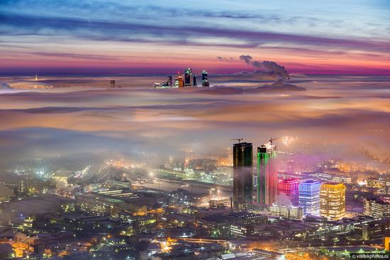 Moscow covered by low clouds, Russia, photo 19