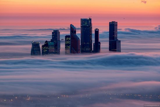 Moscow covered by low clouds, Russia, photo 4