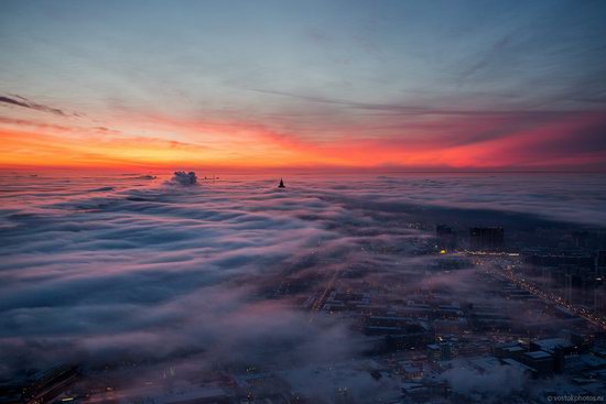 Moscow covered by low clouds, Russia, photo 5