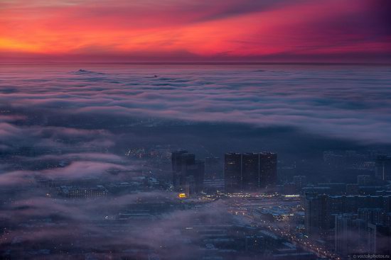 Moscow covered by low clouds, Russia, photo 6