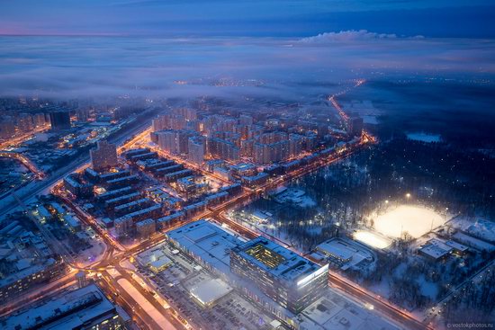 Moscow covered by low clouds, Russia, photo 8