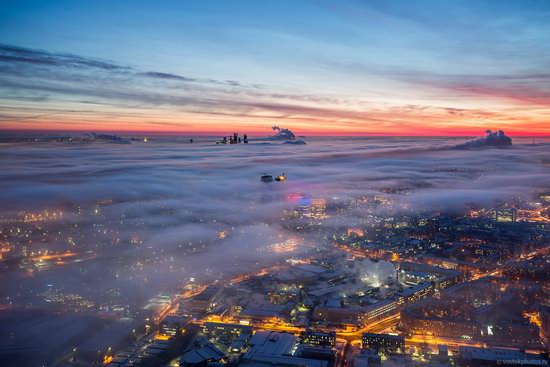 Moscow covered by low clouds, Russia, photo 9