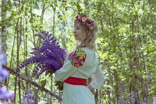 Russian girl folk costume