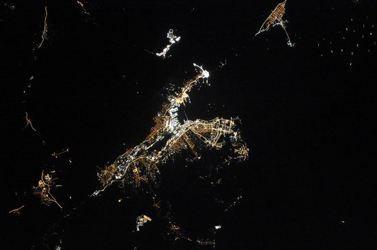 Cities of Russia at Night from Space - Novorossiysk