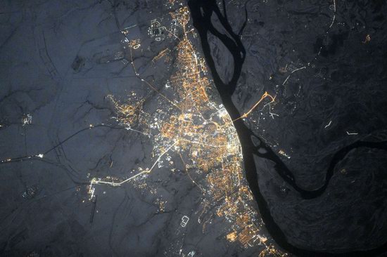 Cities of Russia at Night from Space - Volgograd