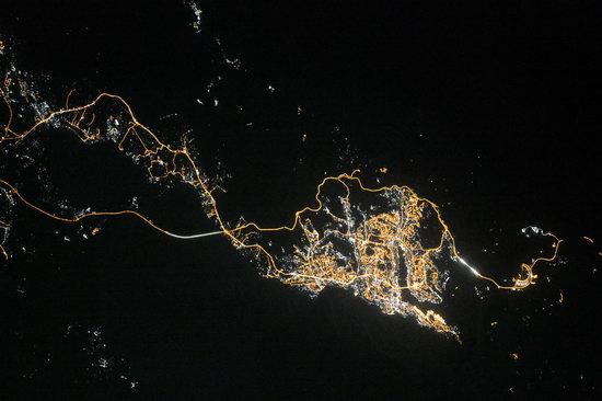 Cities of Russia at Night from Space - Vladivostok