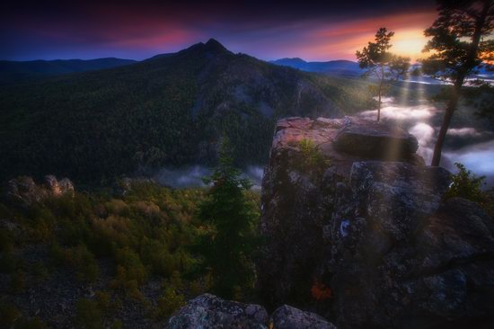 Colorful Dawn on the Top of the Aygir Cliffs, Bashkiria, Russia, photo 2